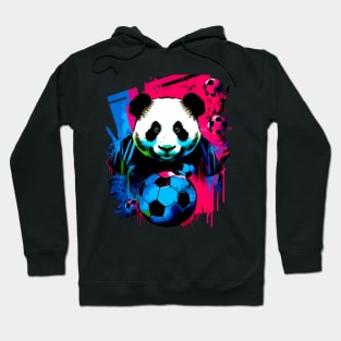 Soccer Panda - Soccer Futball Football - Graphiti Art Graphic Paint Hoodie